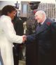 Johnson, Harold (age 91) wearing his 1945 RCAF uniform at Nov 5/06 unveiling at National War Memorial, Ottawa; shaking hands with Governor General of Canada Michaelle Jean.